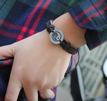 кожаный браслет мужской: Винтажный браслет Инь Янь Кожаный плетеный браслет