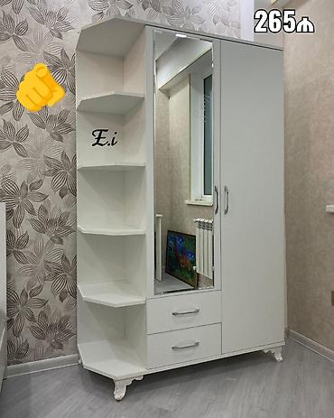 bez dolab: Yeni, 2 qapılı, Güzgülü, Ağ, Açılan, Künc dolab — 1