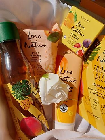 dəsti: Oriflame Love Nature seriyasından dəriyə qulluq vasitələri dəsti — 1