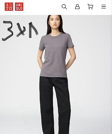 футболка юникло: Женская футболка Uniqlo U - Базовая модель с круглым воротом и — 2