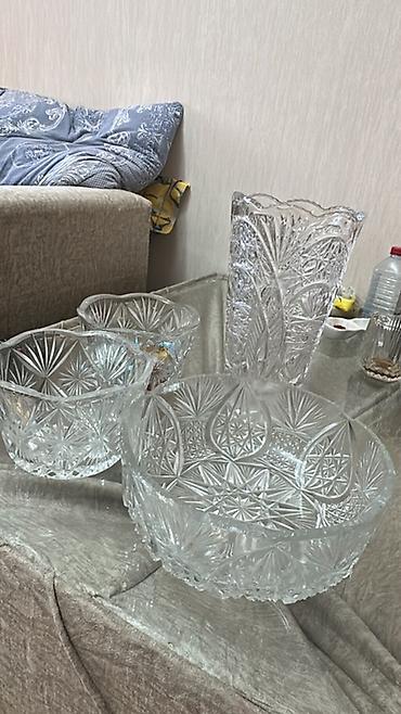 xonca konfeti: Kənaizli şüşə/kristal dəst - Tərkib: 1 ədəd hündür vaza, 1 böyük — 1