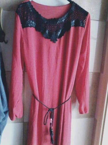 terranova novi sad: A-Dress L (EU 40), color - Red, Oversize, Long sleeves