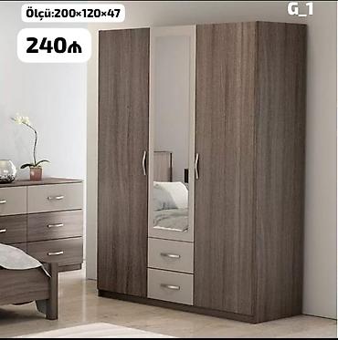 трюмо в прихожую: G_1 model paltar dolabı - Ölçü: 200 × 120 × 47 sm (şəkildə — 1