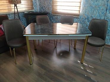 Masa və oturacaq dəstləri: Mətbəx üçün, Yeni, Açılan, Dördbucaq masa, 4 stul — 12