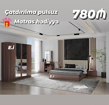 sekis masaş: Yataq otağı mebel dəsti – 780 ₼ Müasir üslubda hazırlanmış yataq — 1