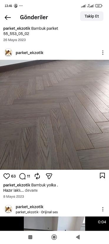 döşeme ustası: Laminat və parket ustası. 12 illik iş təcrübəmiz var. Səkillərdə — 10