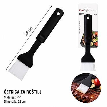 KMT Crna drška za hranu – četkica za roštilj, 22 cm Praktična