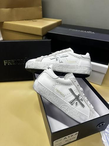 Кроссовки и спортивная обувь: Кроссовки Premiata White Air - Модель: низкие кеды из гладкой белой — 8