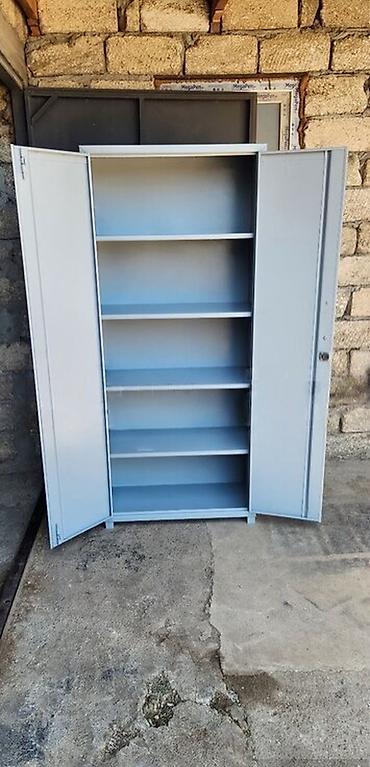 пластик шкаф: Metall şkaf – 2 qapılı, boz rəng - Material: möhkəm metal, toz boya — 2