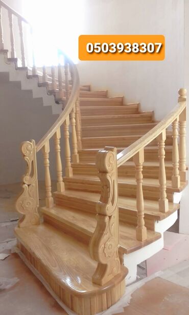 Pilləkən məhəccərləri: Taxta pilləkənlərin hazırlaması.Sərfəli qiymətdə.Zəmanət var! — 28