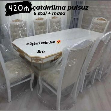 Masa və oturacaq dəstləri: Qonaq otağı üçün, Yeni, Açılmayan, Dördbucaq masa, 6 stul -da lalafo.az — 5 Masa və oturacaq dəstləri: Qonaq otağı üçün, Yeni, Açılmayan, Dördbucaq masa, 6 stul — 5