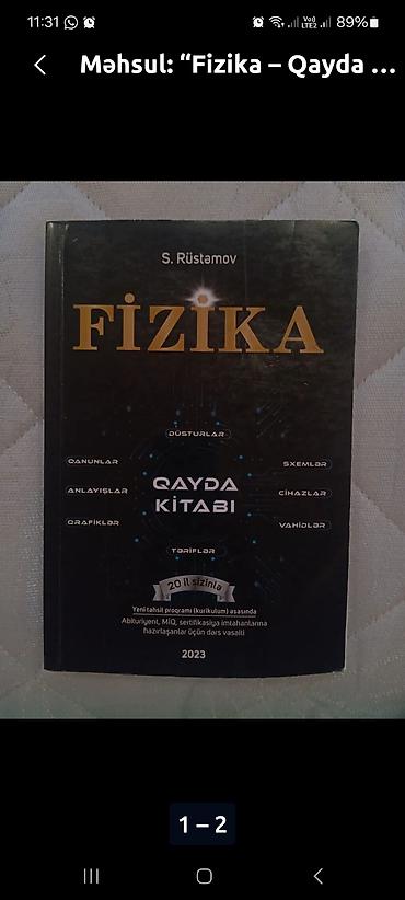 Məhsul: “Fizika – Qayda Kitabı” Müəllif: S. Rüstəmov Nəşr: 2023 lalafo.az -da Məhsul: “Fizika – Qayda Kitabı” Müəllif: S. Rüstəmov Nəşr: 2023