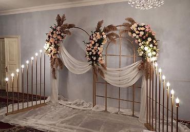 Декор и оформление: Tədbir dekoru üçün icarə – çiçəkli arkalılar və işıqlı kompozisiyalar — 2
