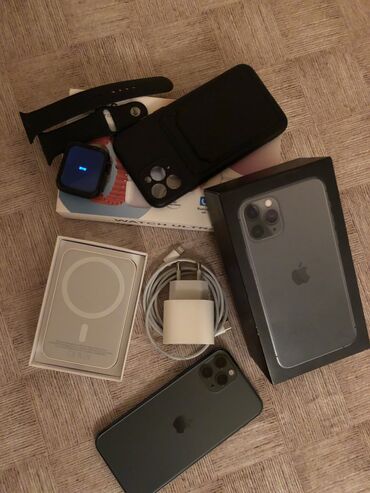 Apple iPhone: IPhone 11, 64 GB, Matte Midnight Green, Zəmanət, Barmaq izi, Simsiz şarj