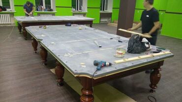 Bilyard masaları: - Bilyard masalarının təmiri, parçaların, rezinlərin, luzaların — 3