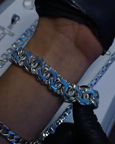 Серебряные цепочки: Серебряный комплект Питон 940 проба Серебряные Цепи и Браслеты — 19