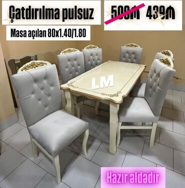 oturacaq dəstləri: *Möhtəşəm masa dəsti*👑 *Yüksək keyfiyyətlə* Qiymət : *439₼*