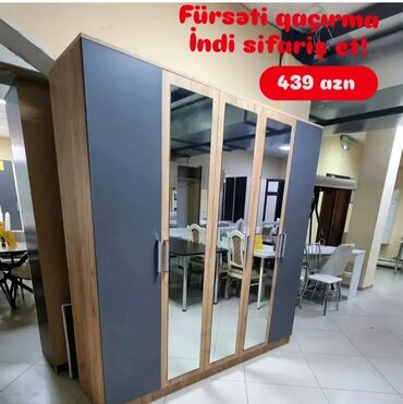 Dolablar: Yeni, Açılan, 4 qapılı Düz dolab, Qarderob, paltar dolabı, Azərbaycan — 30