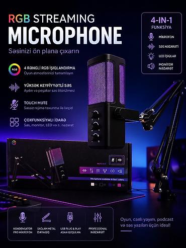 RGB Streaming Mikrofon – səsinizi ön plana çıxarın Əsas üstünlüklər