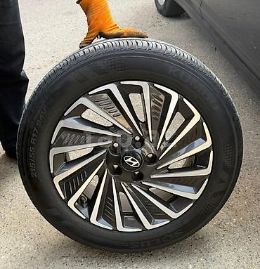 4 bolt teker: Hyundai orijinal yüngül lehimli disk + şin komplekti - Disk: Hyundai — 1