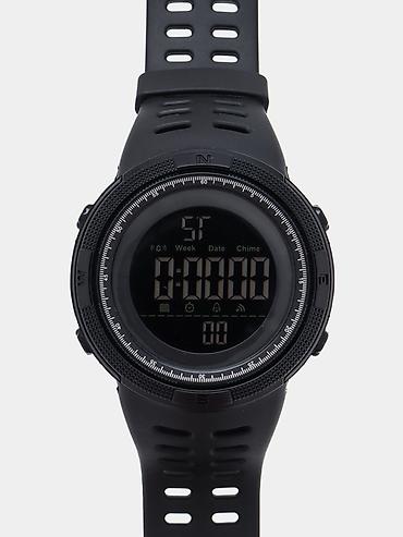 retro casio: Спортивные электронные часы (унисекс), черные - Большой контрастный — 1