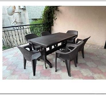 столы стулья: Masa və oturacaqlar "Rattan"Təsviri: 140x80 masa Rattan plastik — 1