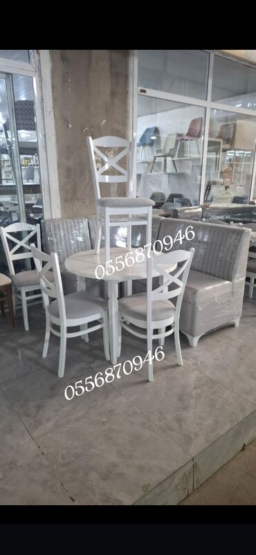 Masa və oturacaq dəstləri: Mətbəx üçün, Yeni, Açılmayan, Dördbucaq masa, 4 stul — 14