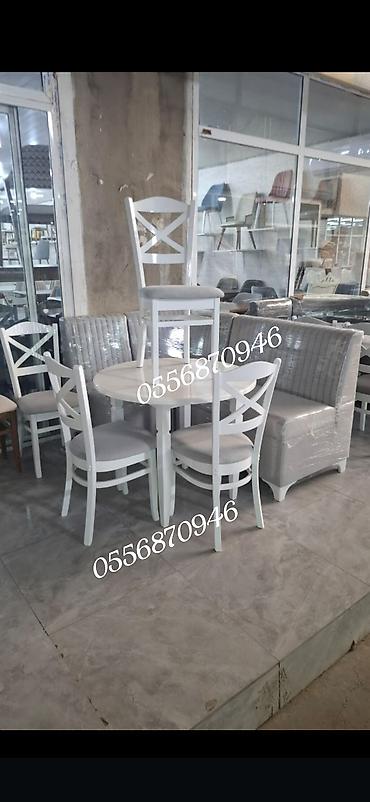 Masa və oturacaq dəstləri: Mətbəx üçün, Yeni, Açılmayan, Dördbucaq masa, 4 stul — 4