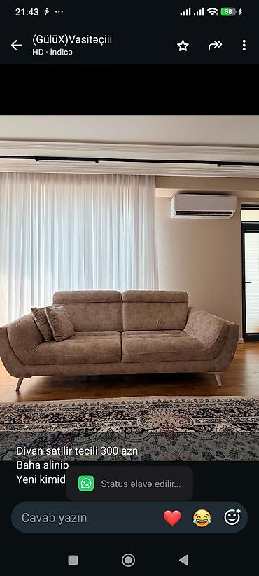 Divanlar: Divan satilir tecili 300 azn Baha alinib Yeni kimidir Acilir Unvan — 1