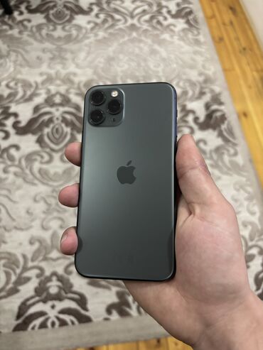 Apple iPhone: IPhone 11 Pro, 64 GB, Matte Midnight Green, Barmaq izi, Simsiz şarj, Face ID