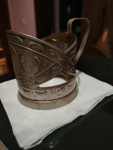 samovar altı podnos: Antik metal stəkanaltı (podstakannik) – “Zaporižžja” (Запоріжжя) — 4