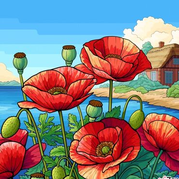 heyet gulleri instagram: Məhsul: Qırmızı Gelincik (Poppy) mövzusunda dekorativ divar