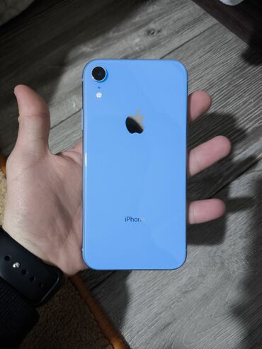 Apple iPhone: IPhone Xr, Б/у, 64 ГБ, Blue Titanium, Зарядное устройство, Защитное стекло, Чехол, 83 %