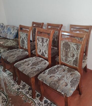 qaş stolu: 6 eded oturacaq satilir. Agir mohkem goruş agacinnan duzelme