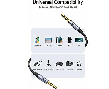 iphone cable: AUX Кабель UGREEN AV183 (20497) 3.5mm Male to Male 4-Pole Microphone — 2