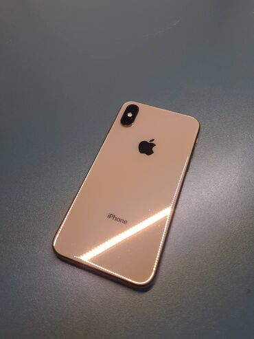 Apple iPhone: IPhone Xs Max, Б/у, 256 ГБ, Золотой, Зарядное устройство, Защитное стекло, 78 %