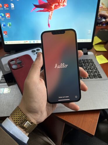 Apple iPhone: IPhone 13 Pro, 128 GB, Sierra Blue, Simsiz şarj, Face ID, Sənədlərlə