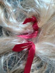 Aksesoari za kosu: Prodajem svetloplavu perikudugačkusa crvenim mašnicama . Nema — 8