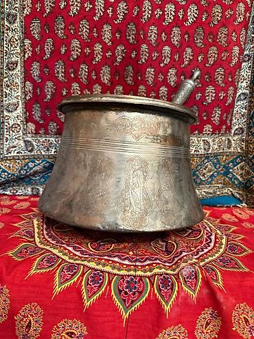 mis samovarlar: Əl işçiliyi mis/kahkeşan qabı – oyma naxışlı - Material: mis (qamış — 1
