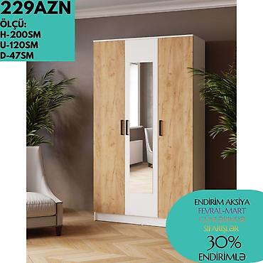 Dolablar: Yeni, 3 qapılı, Kredit, Ağ, Açılan, Düz dolab — 4