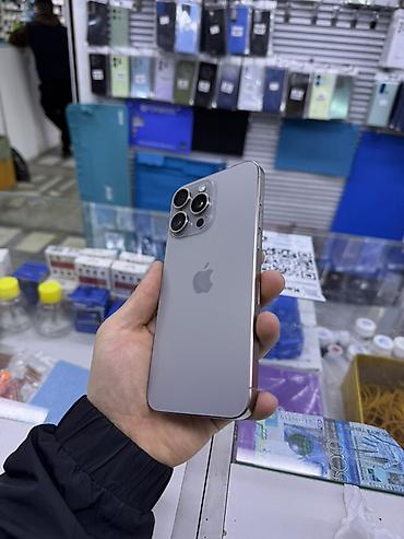 Apple iPhone: IPhone 15 Pro Max, Б/у, 256 ГБ, Серебристый, Защитное стекло, Кабель, Зарядное устройство, 87 % — 2