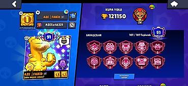 yuk ucun: Brawl Stars oyun hesabı – yüksək səviyyəli, tam dolu kontent - Kupa — 1