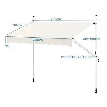 debelo cebe: 06. Balkonska podesiva tenda krem 250 x 120 - 12.999din Boja: Krem — 2