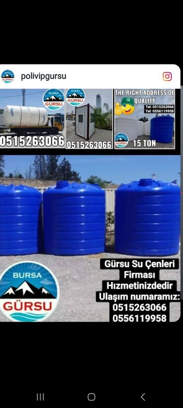 Baklar və çənlər: Bak, Plastik, 10000 l l, Yeni, Pulsuz çatdırılma, Rayonlara çatdırılma — 28