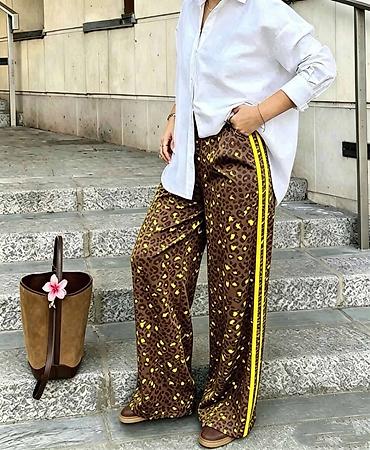 tigraste baletanke: 🔥Ženske široke pantalone sa animal printom i bočnim prugama
✅2400 din — 2