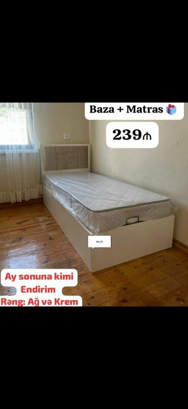 Çarpayılar: Yeni, Təknəfərlik çarpayı, Bazasız, Matras ilə, Siyirməsiz, Azərbaycan — 3