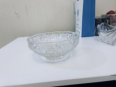 Konfet qabları: Kəsimli şüşə/kristal qab dəsti - 3 ədəd dekorativ şüşə/kristal qab - — 11