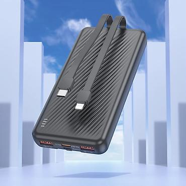 iphone cable: Внешний аккумулятор с встроенными кабелями и быстрыми портами - — 7