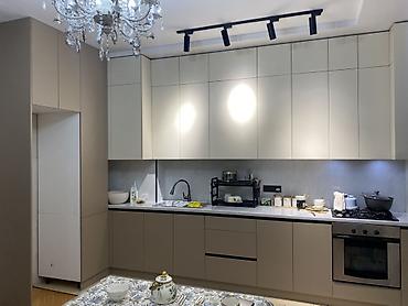 silver kitchen: Кухонный гарнитур современного дизайна, линейная планировка. - — 5