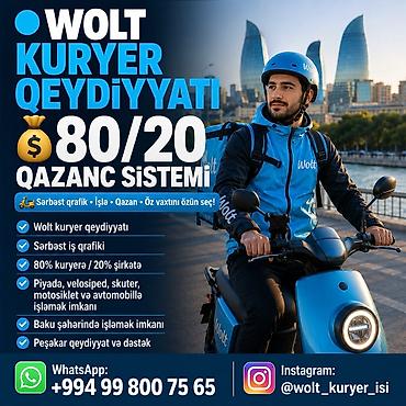 ucuz taksi: Piyada kuryer tələb olunur, İstənilən yaş, Təcrübəsiz, Gündəlik ödəniş — 1